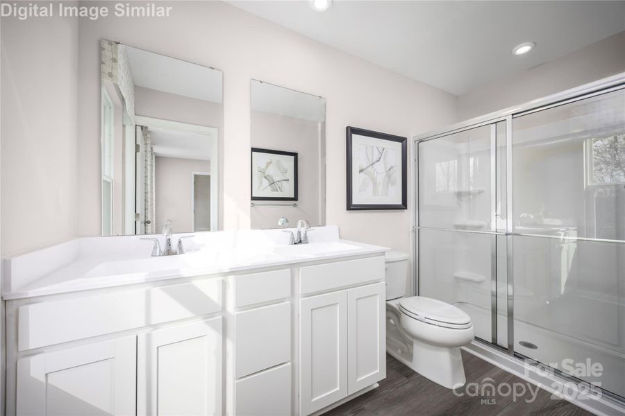 Owner's Bath with Ceramic Dual Sinks and Large Walk-in Shower Owner's Bath with Ceramic Dual Sinks and Large Walk-in Shower