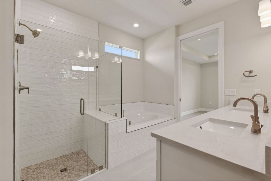 Furnished interior view inside a new home in Del Webb Tradition, Port St. Lucie (Image 9).