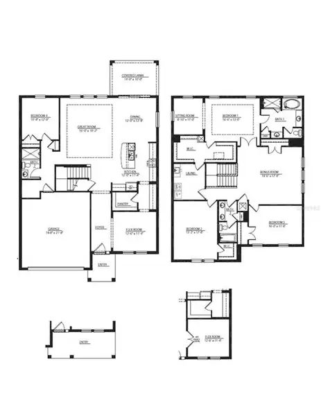 2D floor plan layout of this home in Archer at Two Rivers, Zephyrhills, FL (Image 2).