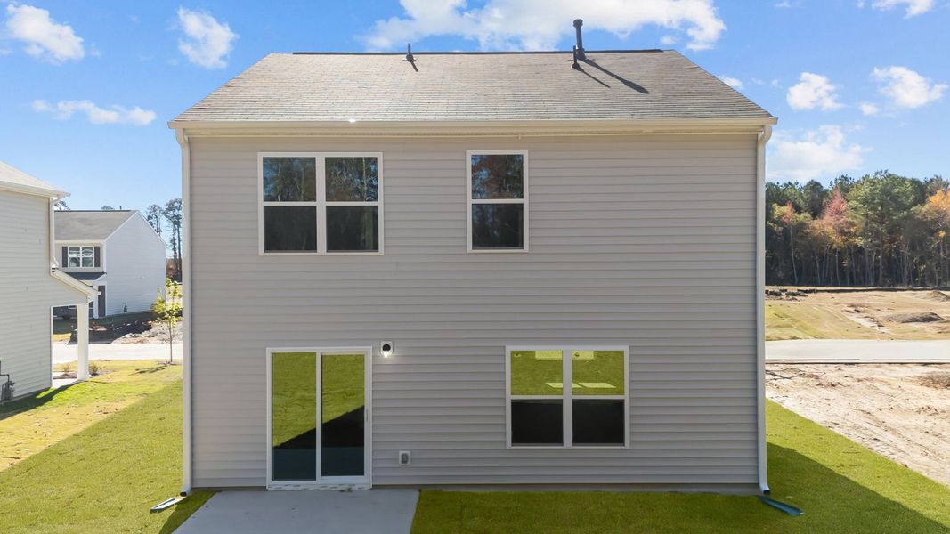 Exterior details and patio area of a home in Jetstream Park, Wilson (Image 16).