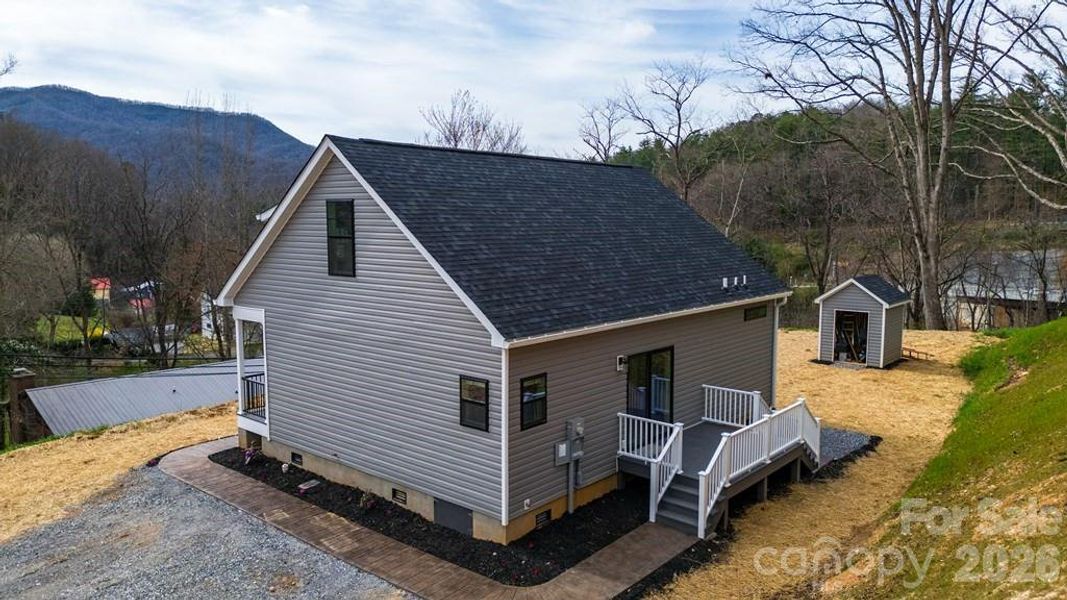 Exterior details and patio area of a home in , Dillsboro (Image 13).