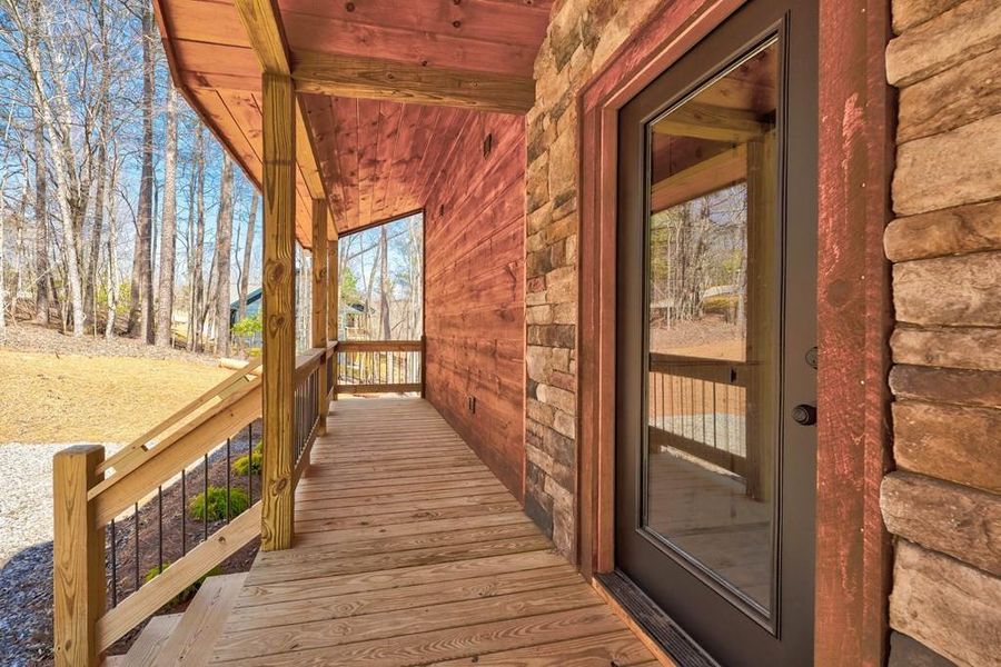Exterior details and patio area of a home in , Mineral Bluff (Image 36).