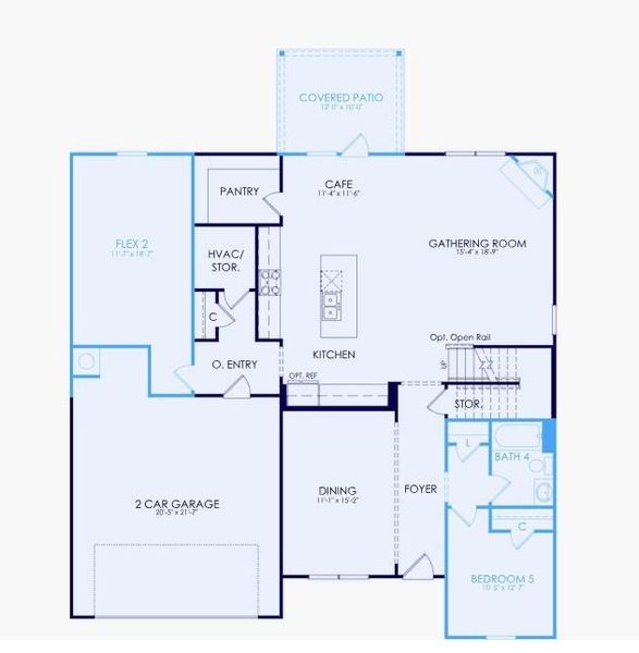 2D floor plan layout of this home in Hamilton Place, Cartersville, GA (Image 3).