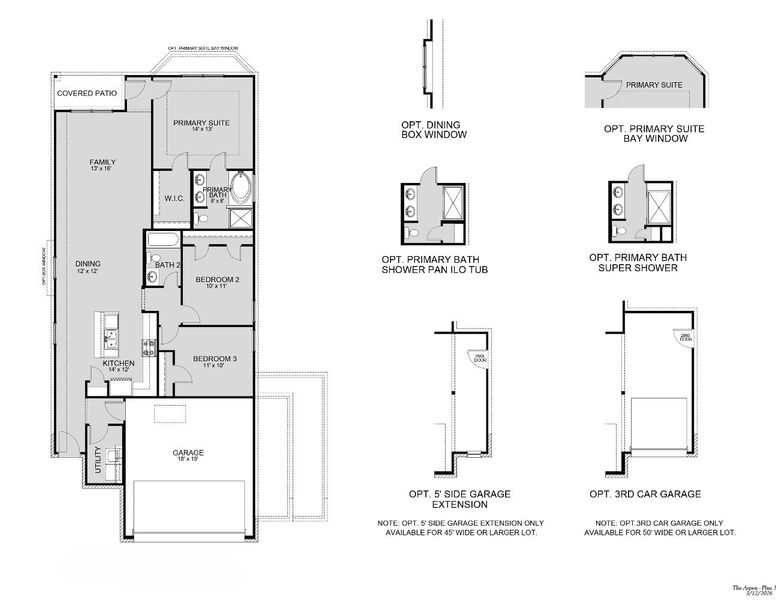 2D floor plan layout for the The Aspen by Legend Homes in Bammel Oaks, Houston, TX (Image 3).