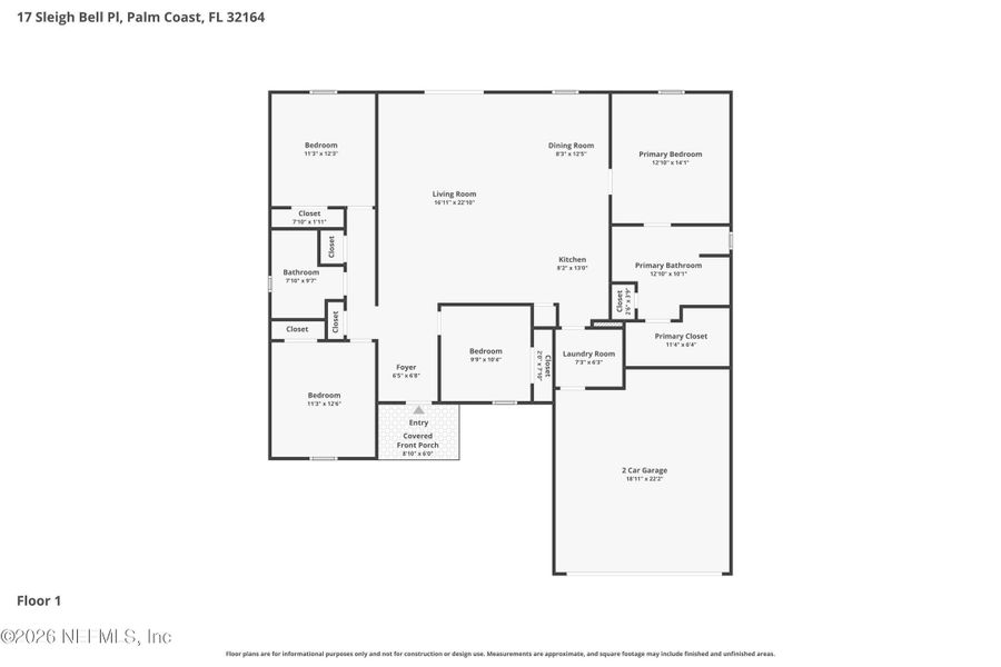 2D floor plan layout of this home in Palm Coast, Palm Coast, FL (Image 5).