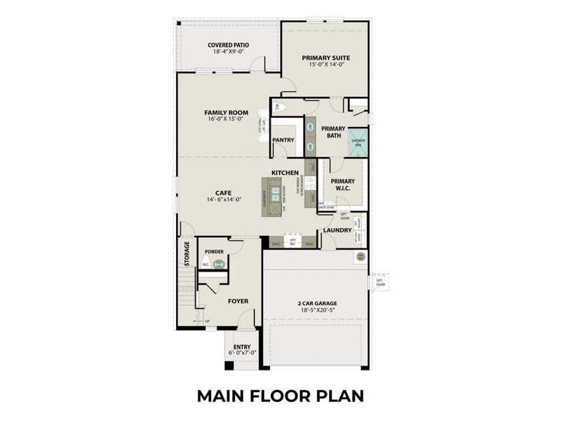 2D floor plan layout for the The Tierra A by Davidson Homes LLC in Windmill Estates, Magnolia, TX (Image 4). 2D floor plan layout for the The Tierra A by Davidson Homes LLC in Windmill Estates, Magnolia, TX (Image 4).