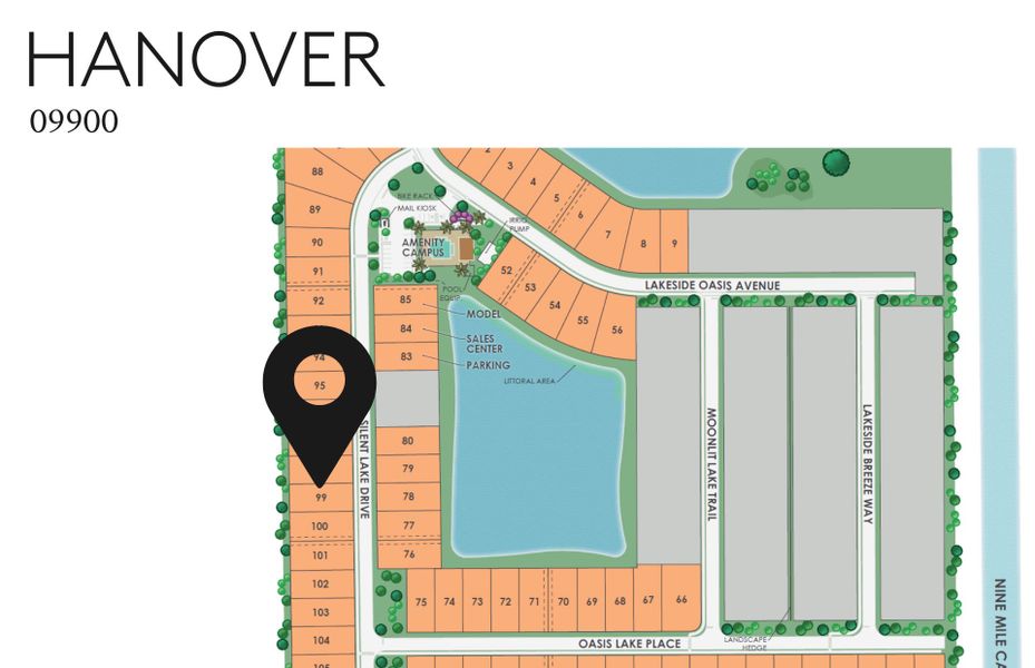 Location of this home within Whispering Lakes