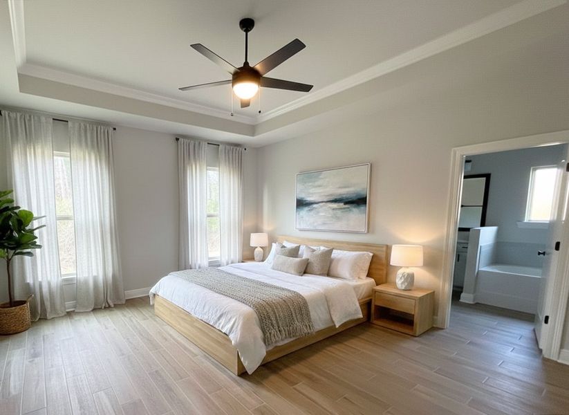 Front exterior of a new home in Iron Rock, Cantonment, FL, highlighting curb appeal (Image 5).