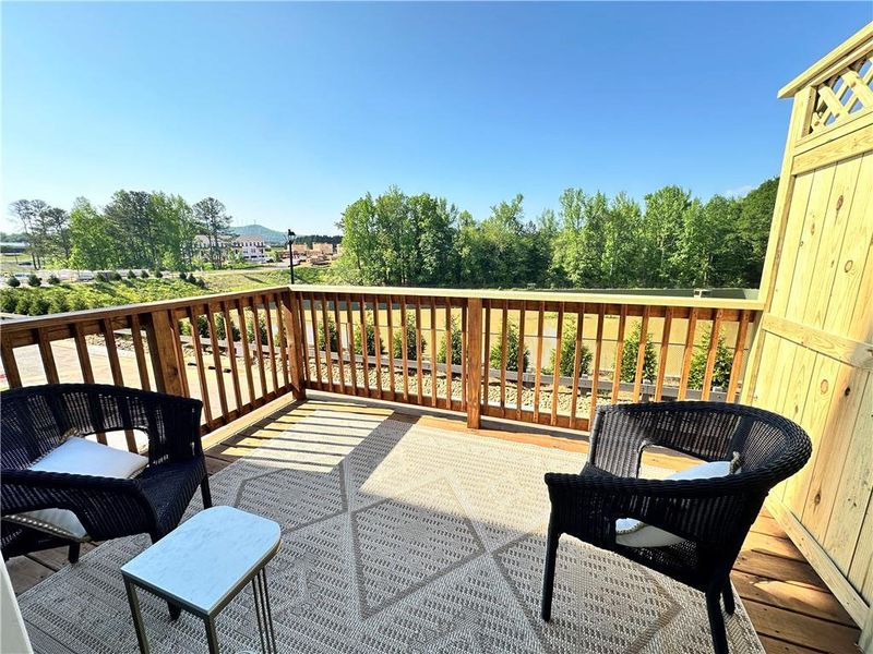 Exterior details and patio area of a home in Market Square at Sawnee Village, Cumming (Image 3).