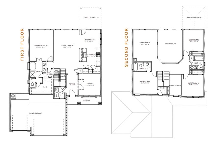 2D floor plan layout for the Madison 2434HS3CG by Saratoga Homes in Crosby Farms, Crosby, TX (Image 2). 2D floor plan layout for the Madison 2434HS3CG by Saratoga Homes in Crosby Farms, Crosby, TX (Image 2).