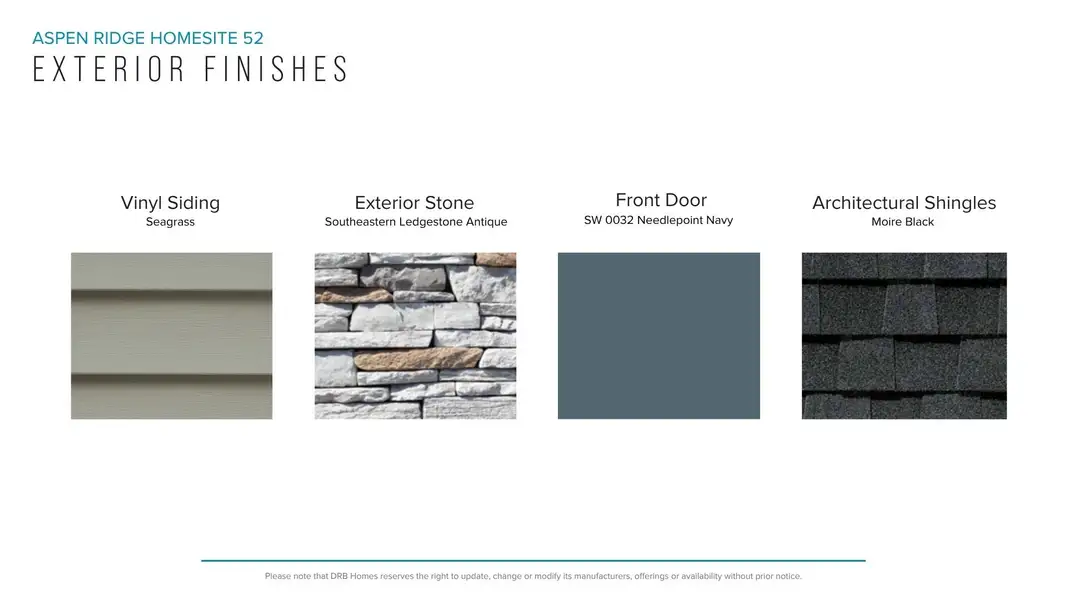 Sample of building materials used in homes in Aspen Ridge, Lyman (Image 29). Sample of building materials used in homes in Aspen Ridge, Lyman (Image 29).