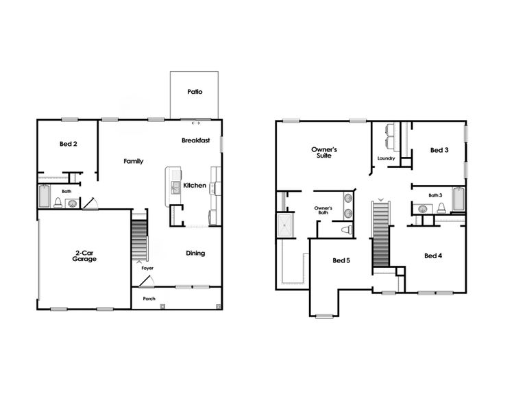 2D floor plan layout of this home in Southern Column Estates, Florence, SC (Image 2).