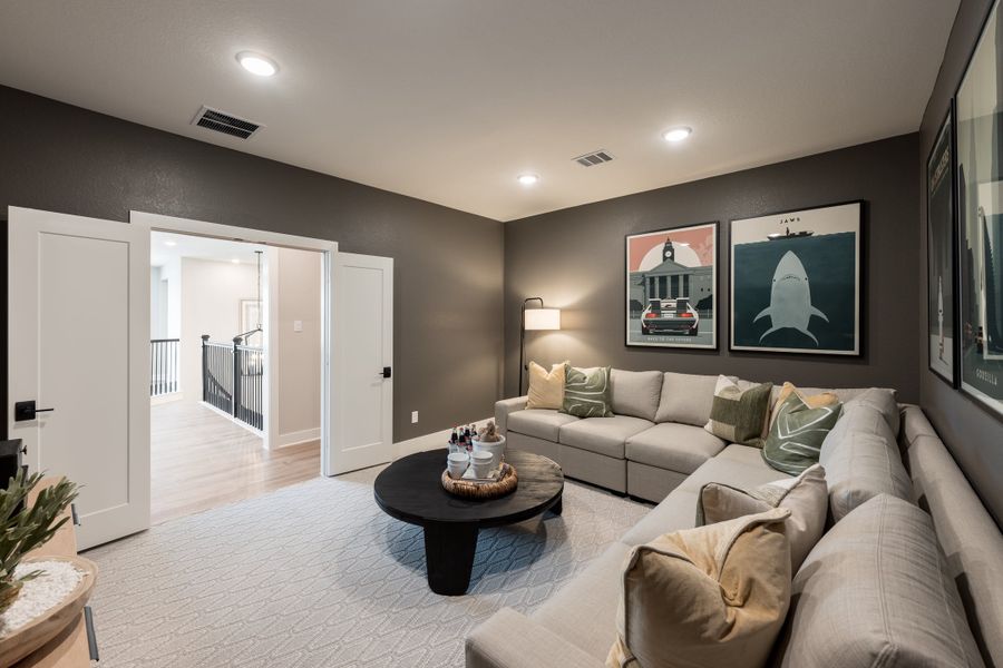 Representative furnished interior of a home built from the Camden by Tri Pointe Homes in Bridgeland, Cypress (Image 44).
