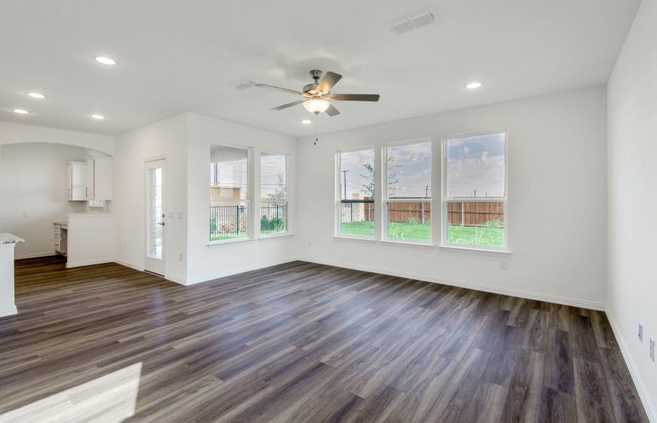 Dining area with large windows