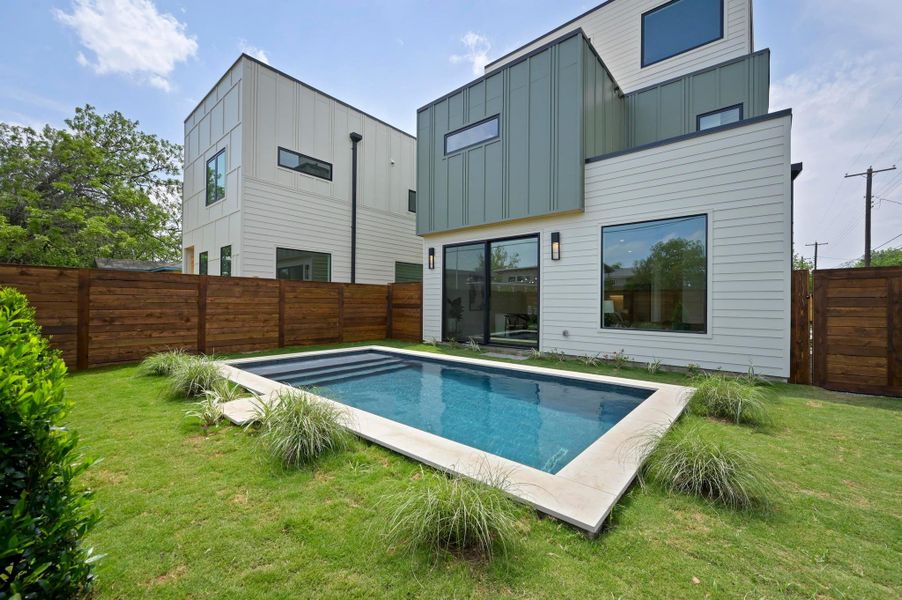 Front exterior of a new home in , Austin, TX, highlighting curb appeal (Image 21). Front exterior of a new home in , Austin, TX, highlighting curb appeal (Image 21).