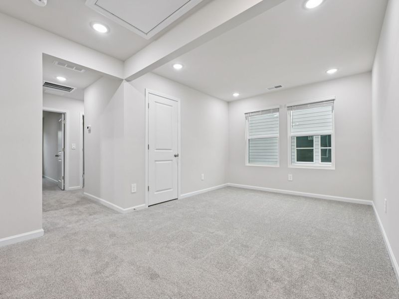 Spacious, unfurnished interior of a new home in The Rows at Buffaloe Reserve, Raleigh (Image 14). Spacious, unfurnished interior of a new home in The Rows at Buffaloe Reserve, Raleigh (Image 14).