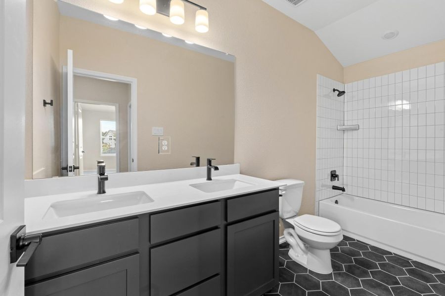 Furnished interior view inside a new home in River Bluff, Leander (Image 14). Furnished interior view inside a new home in River Bluff, Leander (Image 14).