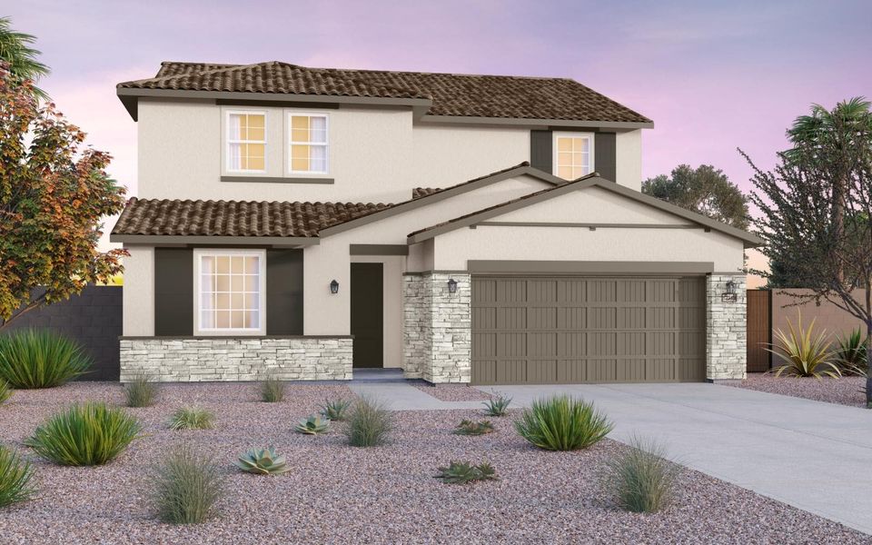 Representative exterior photo of a completed home built from the Heritage by Brookfield Residential in Blossom Rock, Apache Junction, AZ (Image 9). Representative exterior photo of a completed home built from the Heritage by Brookfield Residential in Blossom Rock, Apache Junction, AZ (Image 9).
