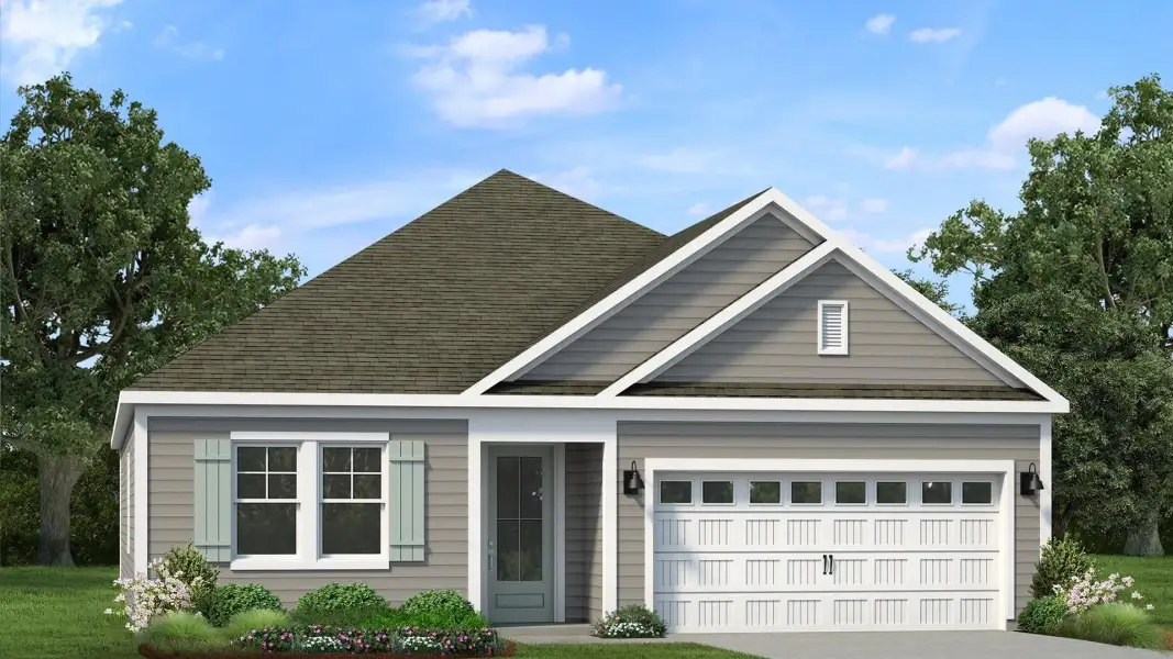 Representative exterior photo of a completed home built from the Aberdeen by D.R. Horton in The Sanctuary at East Argent, Ridgeland, SC (Image 5).
