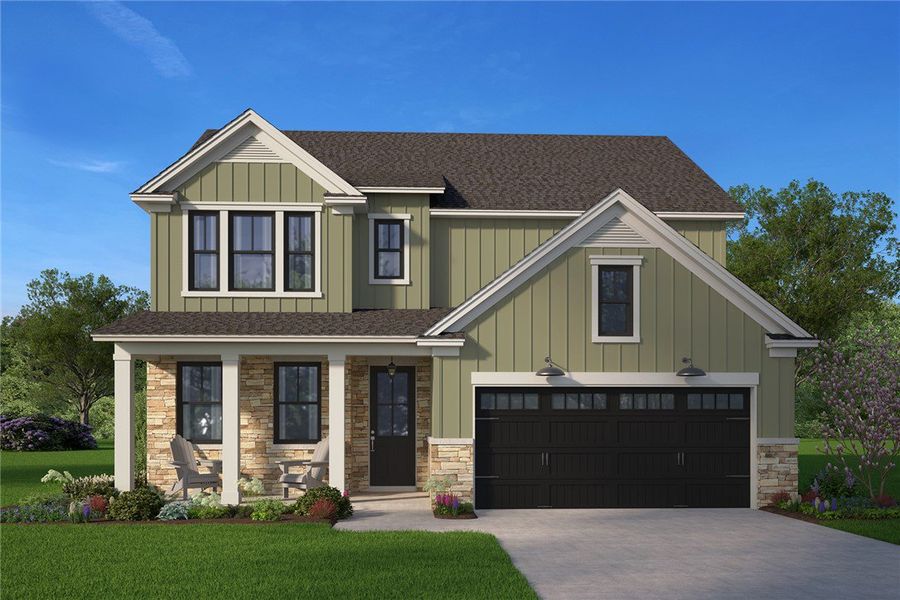 This two-story home features a welcoming porch, an This two-story home features a welcoming porch, an