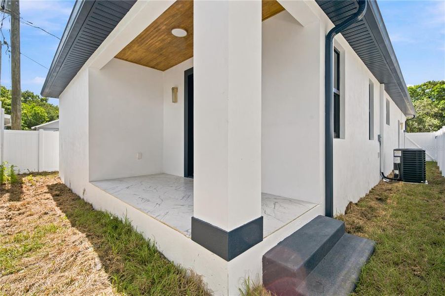 Exterior details and patio area of a home in , Clearwater (Image 3). Exterior details and patio area of a home in , Clearwater (Image 3).