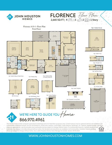 2D floor plan layout for the Florence by John Houston Homes in Waterfall Ranch - 1 Acre Lots, Waxahachie, TX (Image 3). 2D floor plan layout for the Florence by John Houston Homes in Waterfall Ranch - 1 Acre Lots, Waxahachie, TX (Image 3).