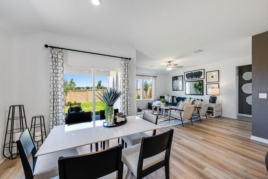 Representative furnished interior of a home built from the Finch by Taylor Morrison in Longview 50s, Del Valle (Image 6).