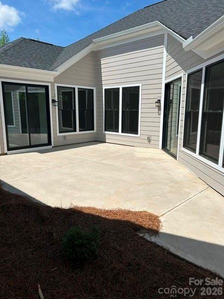 Exterior details and patio area of a home in The Courtyards at Hodges Farm, Charlotte (Image 15).