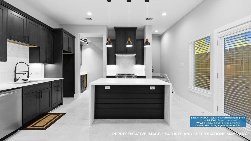 The kitchen island is where you gather most, whether for a quick breakfast or setting out snacks when friends come by.