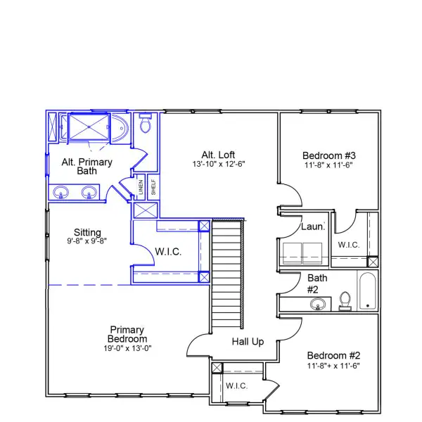 2D floor plan layout of this home in Gates at Windermere, Blythewood, SC (Image 3).