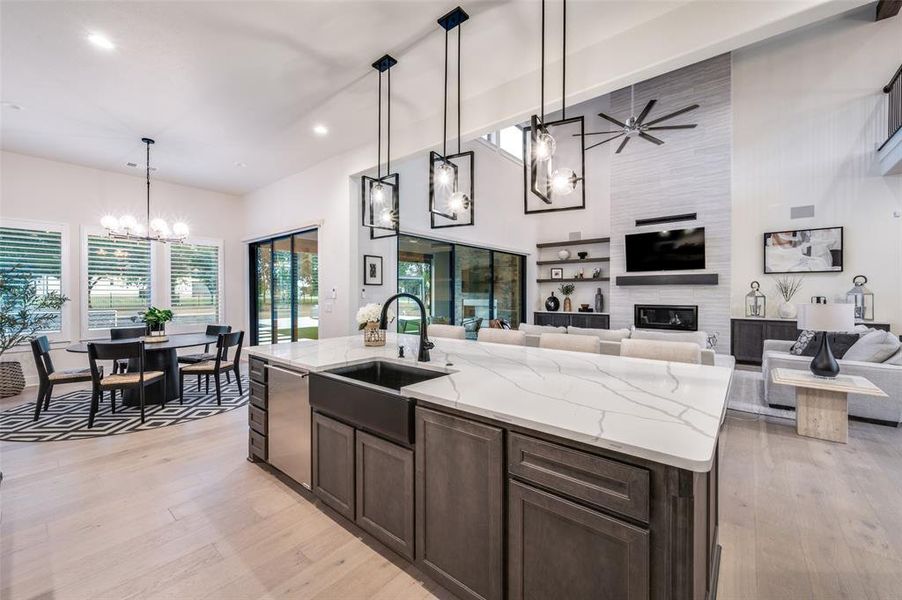 Furnished interior view inside a new home in , Oak Point (Image 12).