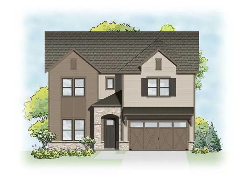 Exterior rendering of this home design in Towson Village, Peachtree City, GA (Image 2). Exterior rendering of this home design in Towson Village, Peachtree City, GA (Image 2).