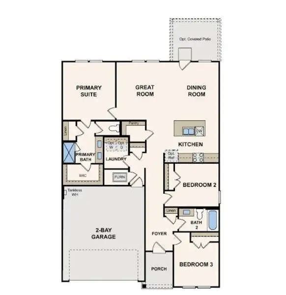 2D floor plan layout of this home in Reveille Estates, Bryan, TX (Image 3).