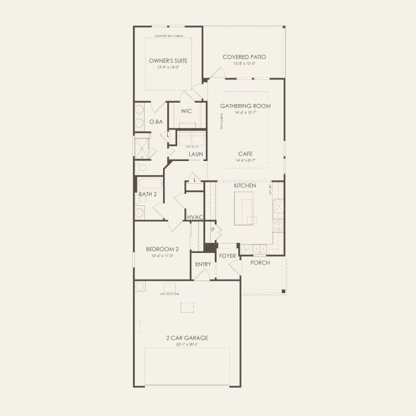 2D floor plan layout for the Alpine by Del Webb in Del Webb in Chambers Creek, Willis, TX (Image 3).