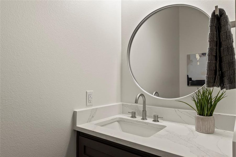 Bathroom featuring vanity