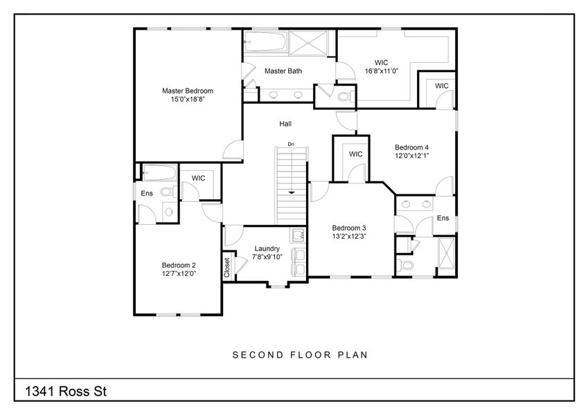 2D floor plan layout for the Maggie by Norfleet Builders in Cambria, White House, TN (Image 3).