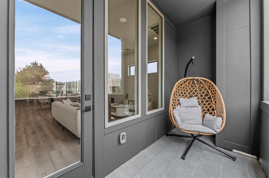 Balcony connects directly to your living room.
