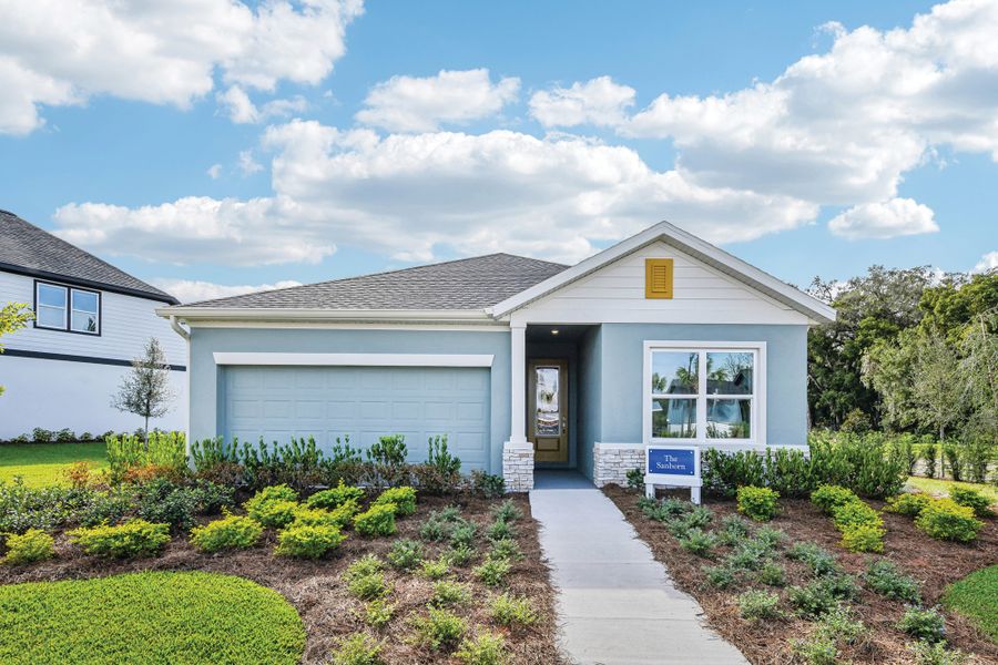 Representative exterior details of a home built from the The Sanborn by David Weekley Homes in Oakfield at Mount Dora Cottage Series, Mount Dora (Image 3). Representative exterior details of a home built from the The Sanborn by David Weekley Homes in Oakfield at Mount Dora Cottage Series, Mount Dora (Image 3).