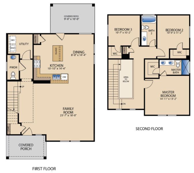 2D floor plan layout for the Brownsville by Pacesetter Homes in Trace, San Marcos, TX (Image 4). 2D floor plan layout for the Brownsville by Pacesetter Homes in Trace, San Marcos, TX (Image 4).