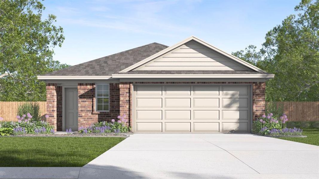 Brick exterior with horizontal siding accents Brick exterior with horizontal siding accents