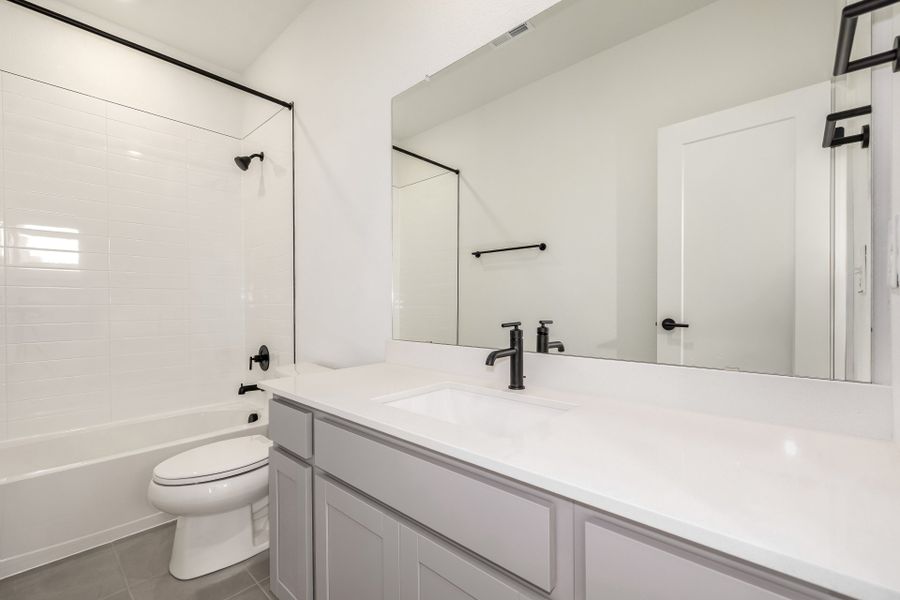 Furnished interior view inside a new home in Painted Prairie, Aurora (Image 17). Furnished interior view inside a new home in Painted Prairie, Aurora (Image 17).