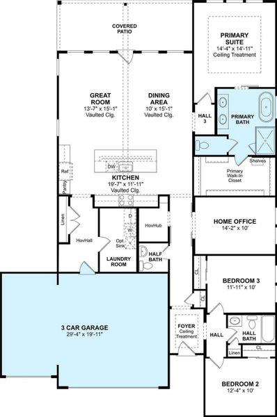 2D floor plan layout of this home in Tarkington Timbers, Cleveland, TX (Image 4).