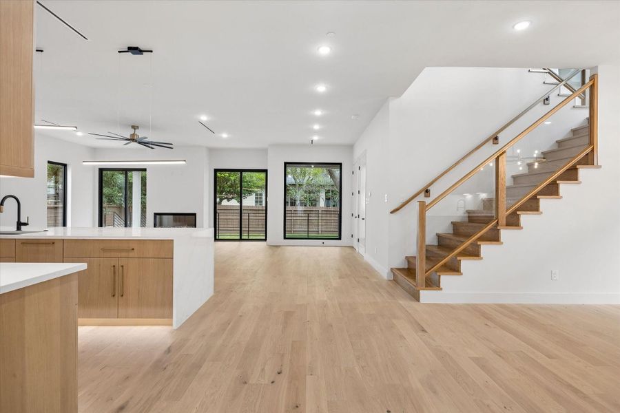 Coming in to the Entry the sight line caries right through the house to the farthest point of the 135 ft deep lot at.