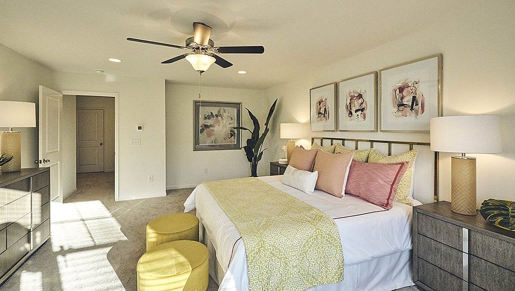 Furnished interior view inside a new home in The Meadows at Kinsley, Jamestown (Image 28). Furnished interior view inside a new home in The Meadows at Kinsley, Jamestown (Image 28).