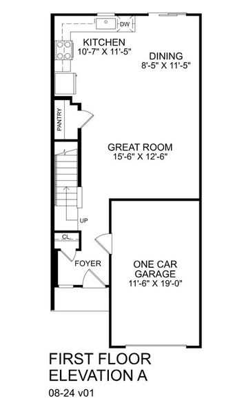 2D floor plan layout for the Poplar by Ryan Homes in Liberty Grove, China Grove, NC (Image 3).