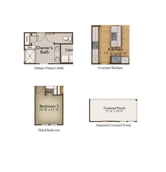 2D floor plan layout for the The Wren by Chesapeake Homes in Heritage Park at Longs, Longs, SC (Image 7).
