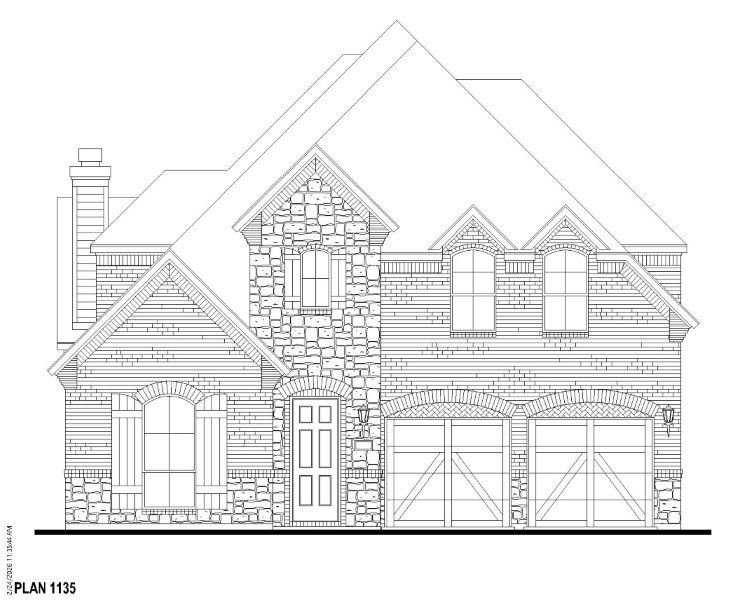 Plan 1135 Elevation C w/ Stone