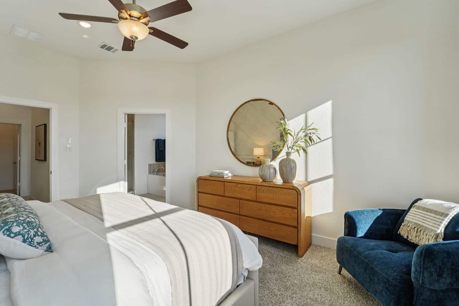 Furnished interior view inside a new home in Bridgeland, Cypress (Image 28).