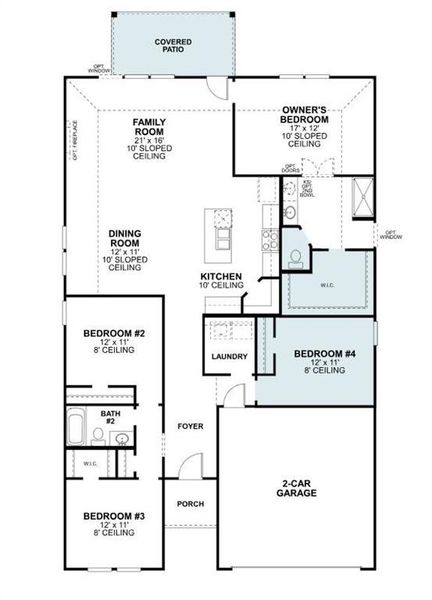 2D floor plan layout of this home in Hunters Ridge, Crowley, TX (Image 4). 2D floor plan layout of this home in Hunters Ridge, Crowley, TX (Image 4).