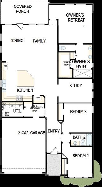2D floor plan layout of this home in Nexus – Village Collection, Gallatin, TN (Image 4).